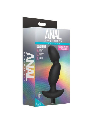 Черный анальный вибратор Silicone Vibrating Prostate Massager 04 - 16,5 см.