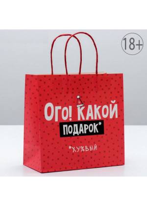 Подарочный пакет  Ого! Какой подарок  - 22 х 22 см.