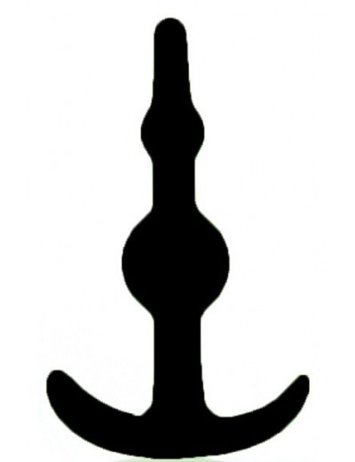 Чёрная анальная втулка SMILING SILICONE BUTT PLUG BLACK - 8,9 см.