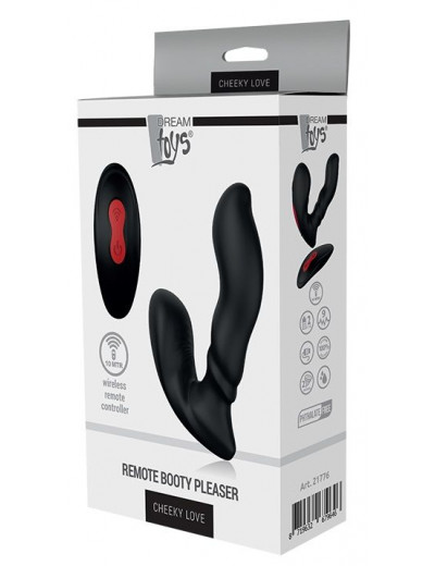 Черный вибромассажер простаты Remote Booty Pleaser - 12 см.