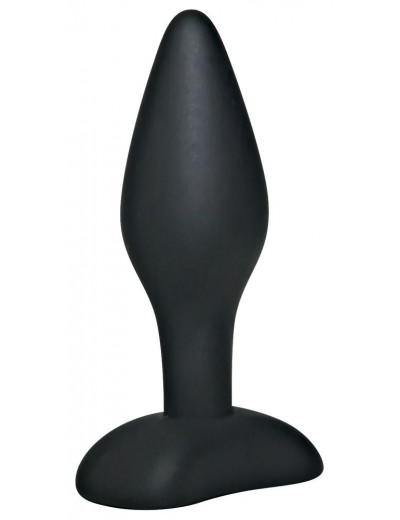 Чёрный анальный стимулятор Silicone Butt Plug Small - 9 см.