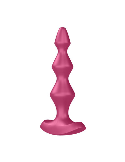 Малиновая анальная пробка с вибрацией Lolli Plug 1 - 13,5 см.