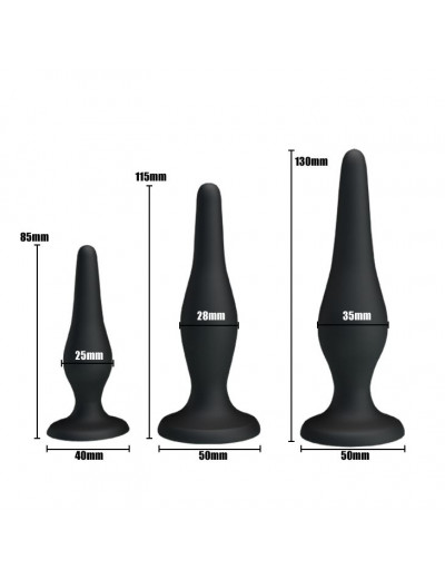 Набор из 3 силиконовых анальных пробок для начинающих Mini Anal Kit