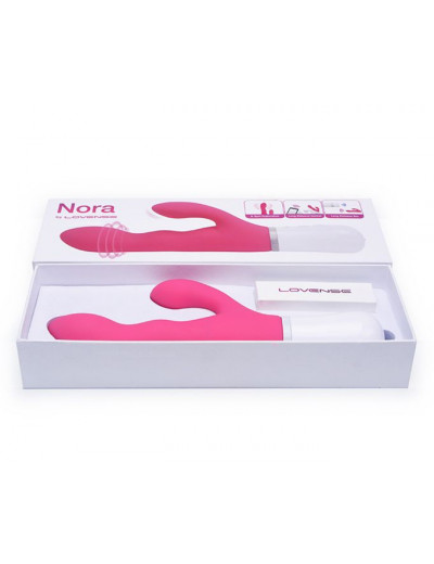 Революционный вибратор с дистанционным управлением Nora New - 20 см.