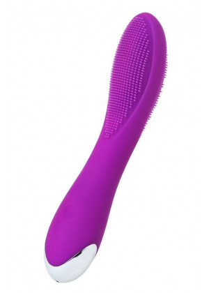 Фиолетовый вибратор с ресничками JOS DESI - 18,5 см.