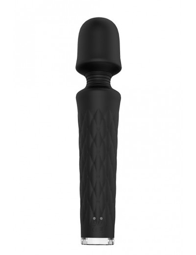 Чёрный перезаряжаемый жезловый вибратор JOYRUSH MASSAGER