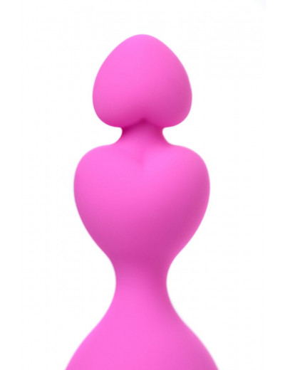 Розовая силиконовая анальная цепочка Sweety - 18,5 см.