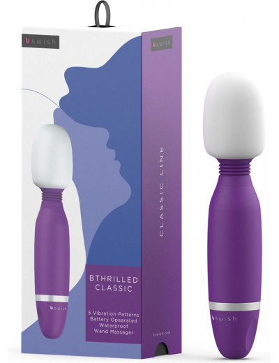 Фиолетовый жезловый вибростимулятор Bthrilled Classic - 20 см.