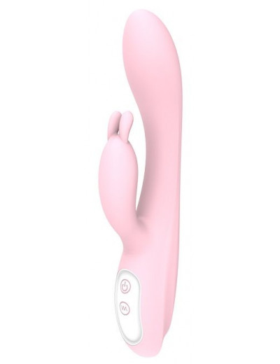 Розовый вибратор HEATING BUNNY с функцией нагрева - 18,5 см.