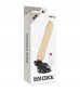 Телесный вибратор на мощной присоске Basecock Realistic Vibrator Remote Control - 20 см.