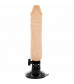 Телесный вибратор на мощной присоске Basecock Realistic Vibrator Remote Control - 20 см.