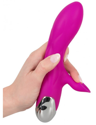 Лиловый вибратор-кролик Super Soft Silicone Sucking Vibrator - 20 см.
