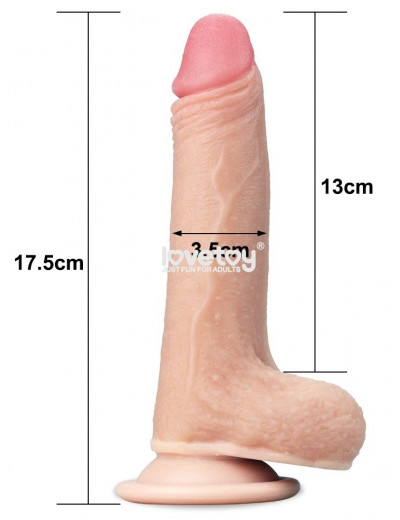 Телесный фаллоимитатор Sliding Skin Dual-Layered 7.0 - 17,5 см.