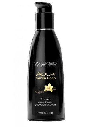 Лубрикант с ароматом ванильных бобов Wicked Aqua Vanilla Bean - 60 мл.