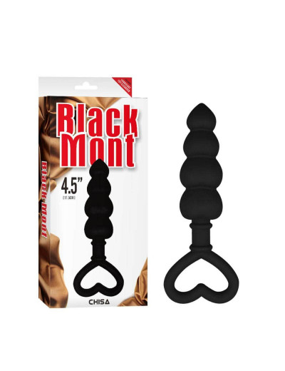 Черный анальный массажер Beaded Luv Probe - 15,6 см.
