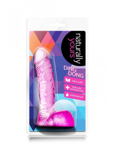 Ярко-розовый фаллоимитатор Ding Dong - 14 см.