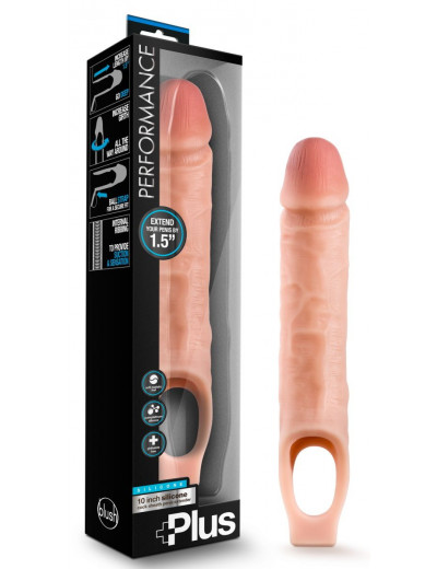 Телесный реалистичный фаллоудлинитель 10 Inch Silicone Cock Sheath Penis Extender - 25,4 см.