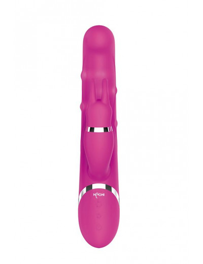 Розовый вибратор-кролик NAGHI NO.41 RECHARGEABLE DUO VIBRATOR - 24 см.