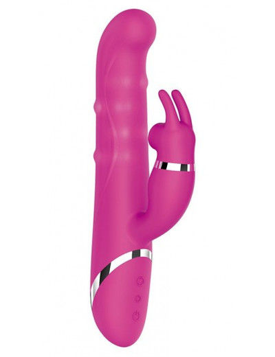 Розовый вибратор-кролик NAGHI NO.41 RECHARGEABLE DUO VIBRATOR - 24 см.