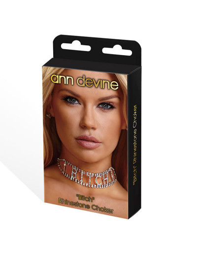 Ошейник из кристаллов BITCH Rhinestone Choker