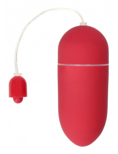 Красное гладкое виброяйцо Vibrating Egg - 8 см.
