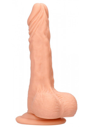 Телесный фаллоимитатор Realistic Dildo With Balls - 23 см.