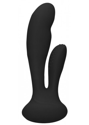 Черный вибратор G-Spot and Clitoral Vibrator Flair - 17,5 см.