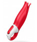 Красный вибратор Satisfyer Power Flower с лепестками - 18,8 см.