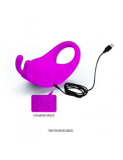 Лиловое эрекционное кольцо с вибрацией Rabbit Vibrator