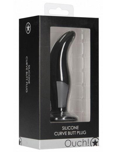 Черная анальная пробка Curve Butt Plug - 11,4 см.