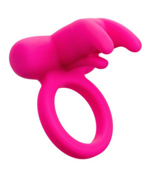 Розовое перезаряжаемое кольцо Silicone Rechargeable Triple Clit Flicker