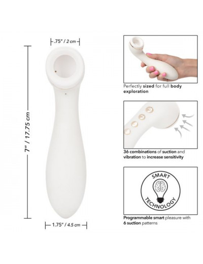 Белый вакуумный вибромассажер Empowered Smart Pleasure Idol - 17,75 см.