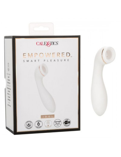 Белый вакуумный вибромассажер Empowered Smart Pleasure Idol - 17,75 см.