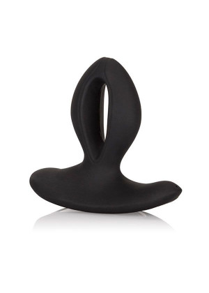 Чёрная анальная пробка с вибрацией Silicone Wireless Dual Motor Probe - 11,5 см.