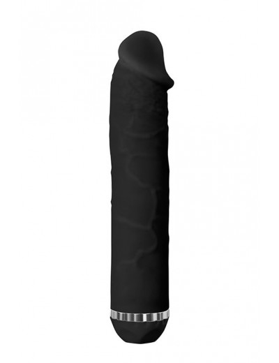 Чёрный водонепроницаемый вибратор PURRFECT SILICONE DELUXE 7.5INCH - 19 см.