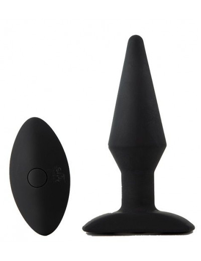 Черный анальный вибромассажер WIRELESS REMOTE PLUG - 13 см.