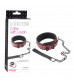 Красно-чёрный кожаный ошейник с поводком Collar With Leash