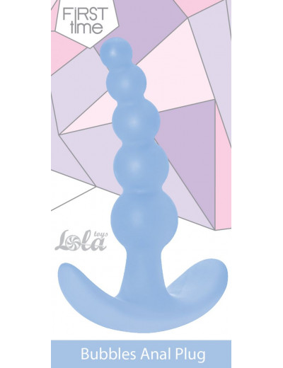 Голубая анальная пробка Bubbles Anal Plug - 11,5 см.