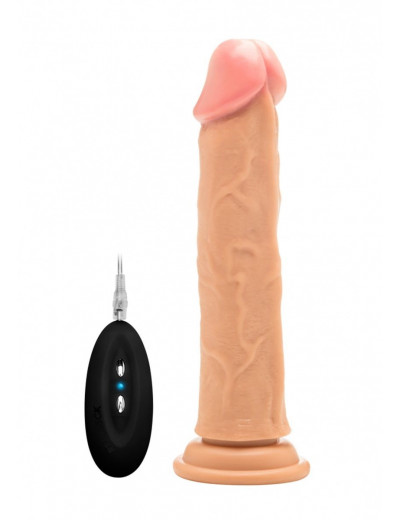 Телесный вибратор-реалистик Vibrating Realistic Cock 9  - 23,5 см.
