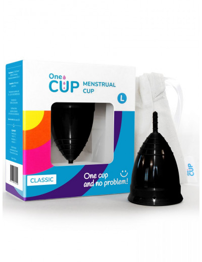 Черная менструальная чаша OneCUP Classic - размер L