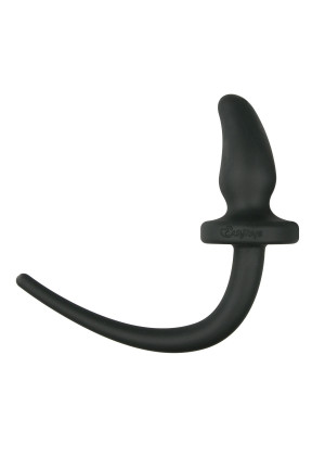 Черная анальная пробка Dog Tail Plug с хвостом