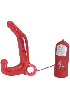 Красный мужской водонепроницаемый стимулятор MEN S PLEASURE WAND