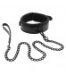 Черный ошейник с поводком Croco Collar and Leash