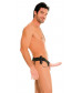 Полый страпон унисекс телесного цвета с вибрацией For Him or Her Vibrating Hollow Strap-On - 15 см.