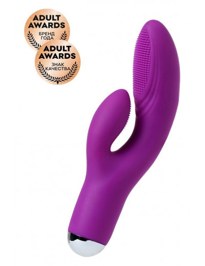 Фиолетовый вибратор с ресничками Anita - 18 см.