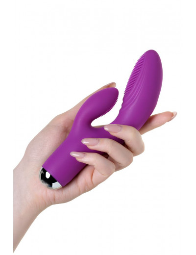 Фиолетовый вибратор с ресничками Anita - 18 см.