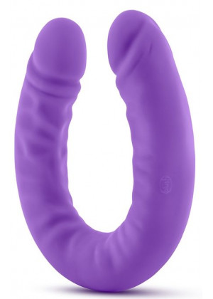 Фиолетовый двусторонний фаллоимитатор 18 inch Silicone Slim Double Dong  - 45,7 см.