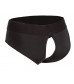 Черные трусы для страпона BACKLESS BRIEF HARNESS S/M