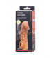 Телесная закрытая насадка с венками Cock Sleeve 006 Size M - 15,6 см.