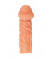 Телесная закрытая насадка с венками Cock Sleeve 006 Size M - 15,6 см.